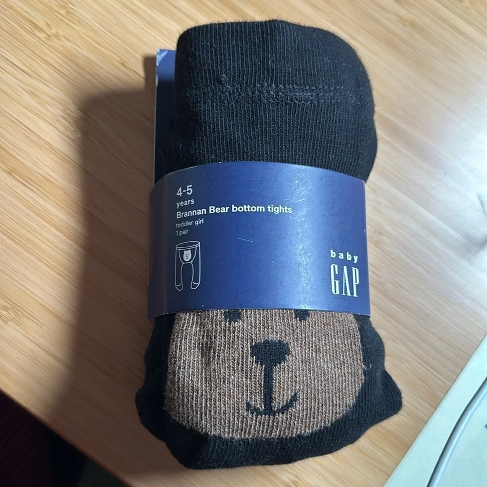GAP brannan bear bottom cable knit tights gap black